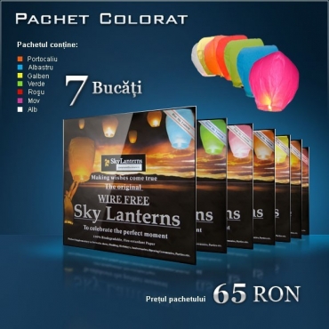 Lampioane zburatoare colorate - set mixt