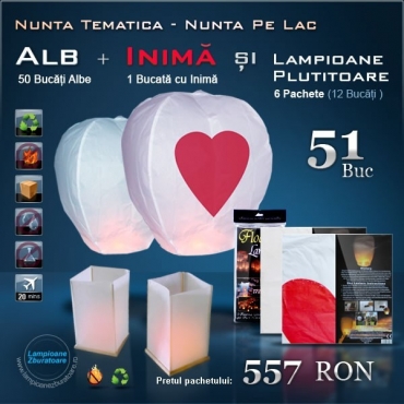 Pachet nunta pe lac - lampioane zburatoare si plutitoare