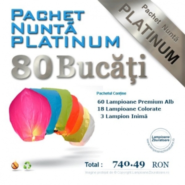 Pachet 80 lampioane zburatoare - platinum