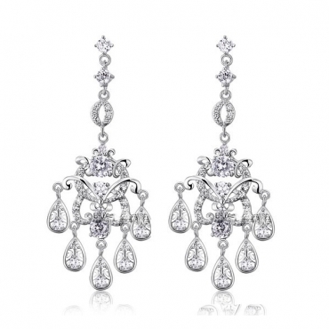 Cercei Clara Diamonds pentru mirese, model candelabru