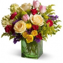 Aranjament nunta cu trandafiri si lalele