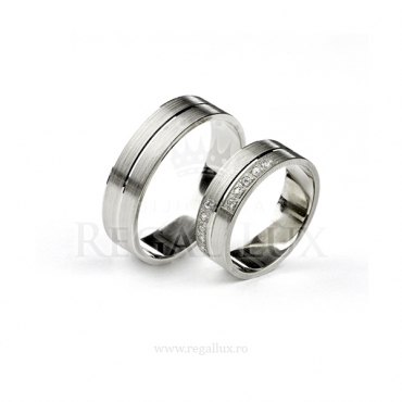 Verighete aur alb 14K