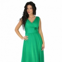 ROCHIE LUNGA DIN MATASE NATURALA VERDE