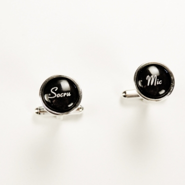Butoni de cămaşă personalizaţi pentru nuntă SOCRU MIC, placaţi c