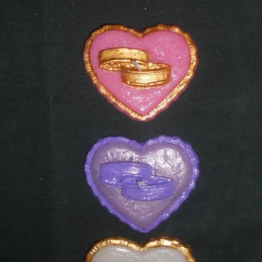 Marturii de nunta inimioare cu verighete