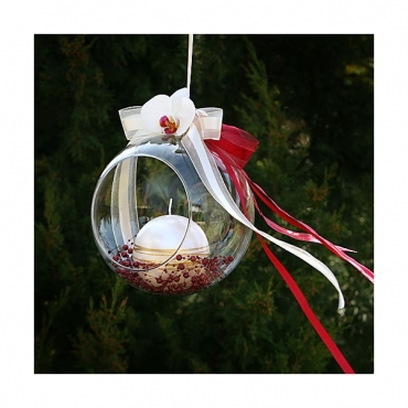 Glob din sticla cu panglica - 4buc/set