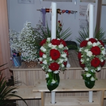 Lumanari cu trandafiri si miniroze