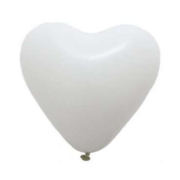 50 Baloane inimioare albe 30cm